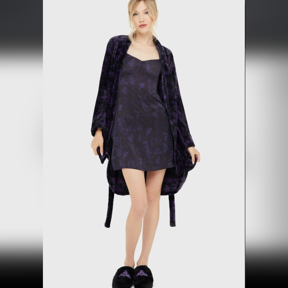 Killstar Black and Purple Slip Dress - Picture 4 of 6